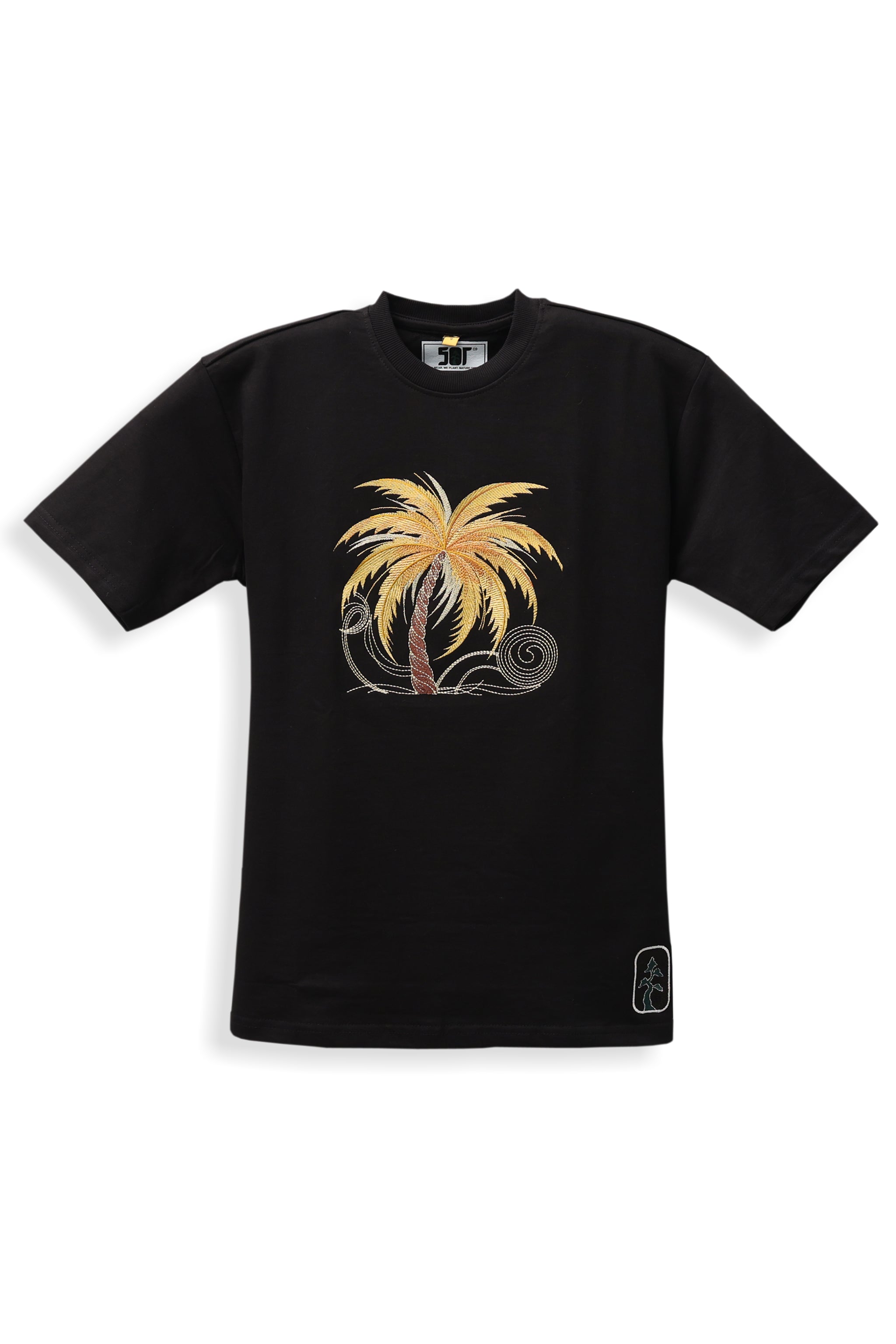 Embroidery Oversized T-Shirt SOUL PALM (Black)