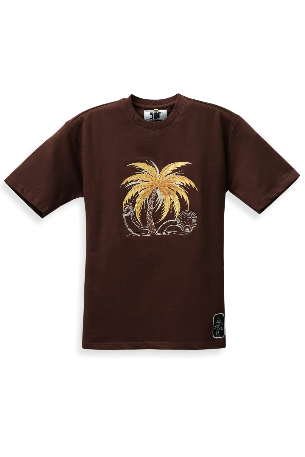 Embroidery Oversized T-Shirt SOUL PALM (Brown)