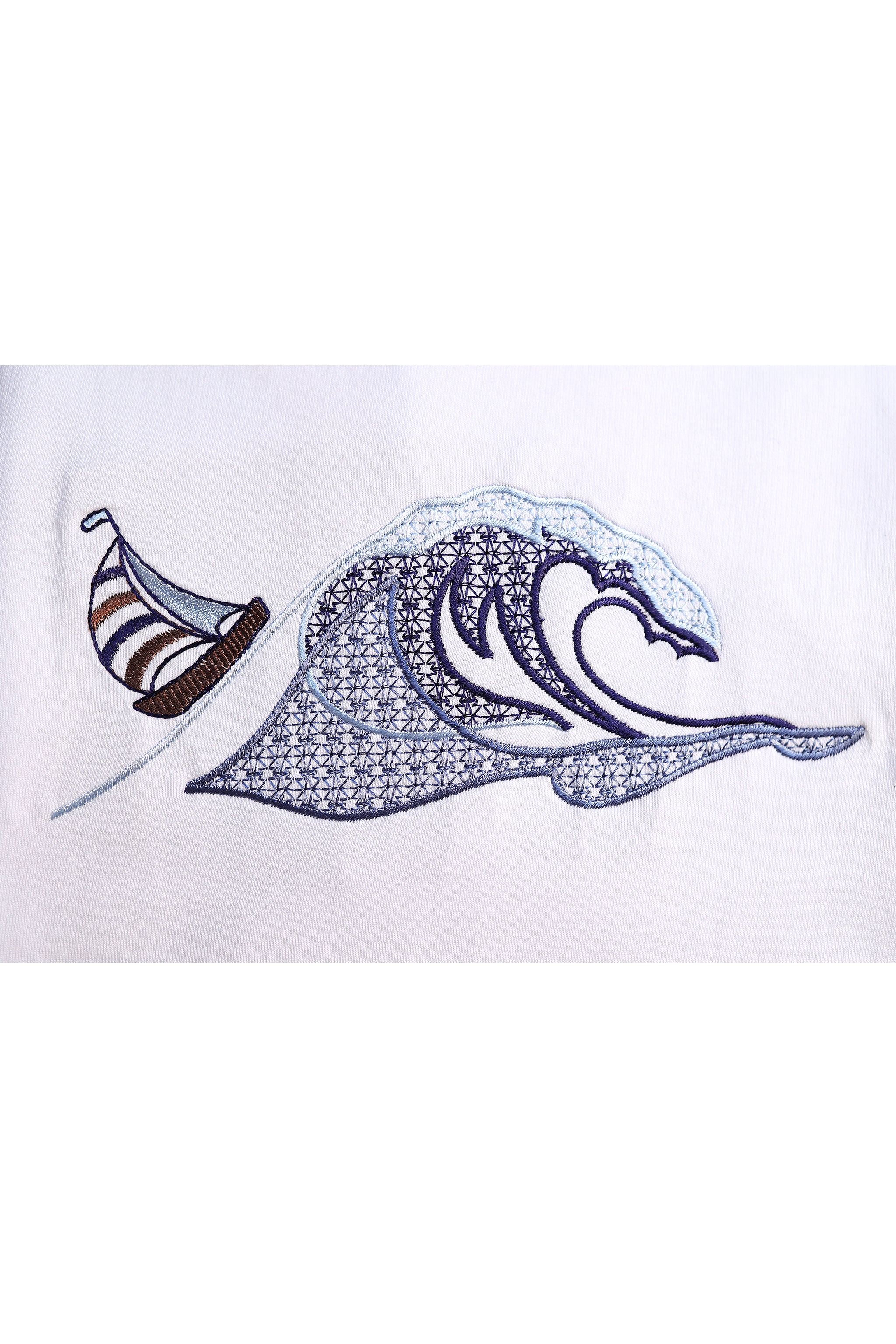 Embroidered Oversized T-shirt | Waves Design