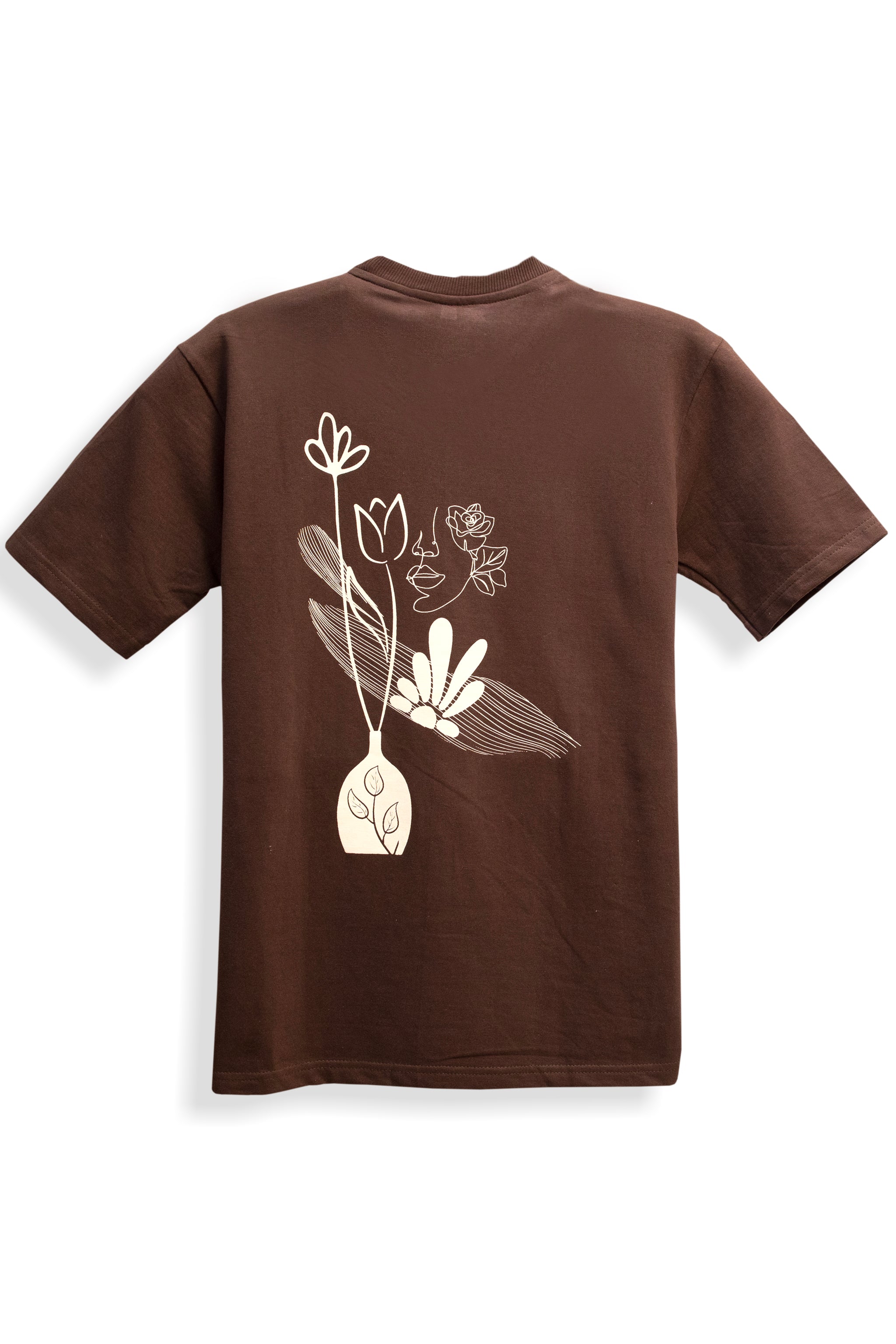 Printed Oversized T-shirt EARTHY LINE ART