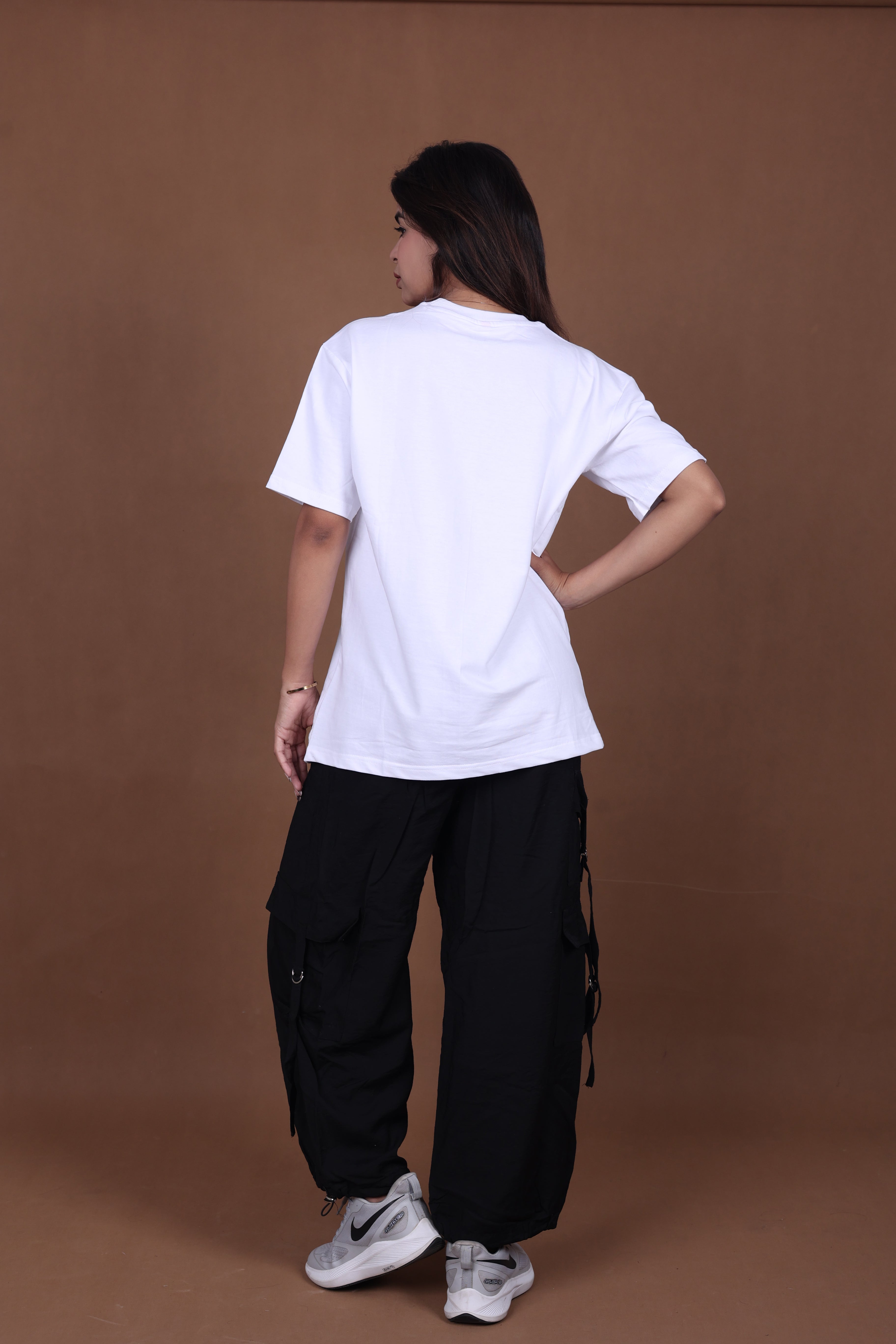 Embroidered Oversized T-Shirt | Nature Bird Embroidery Design Soft Cotton Premium | White T-Shirt