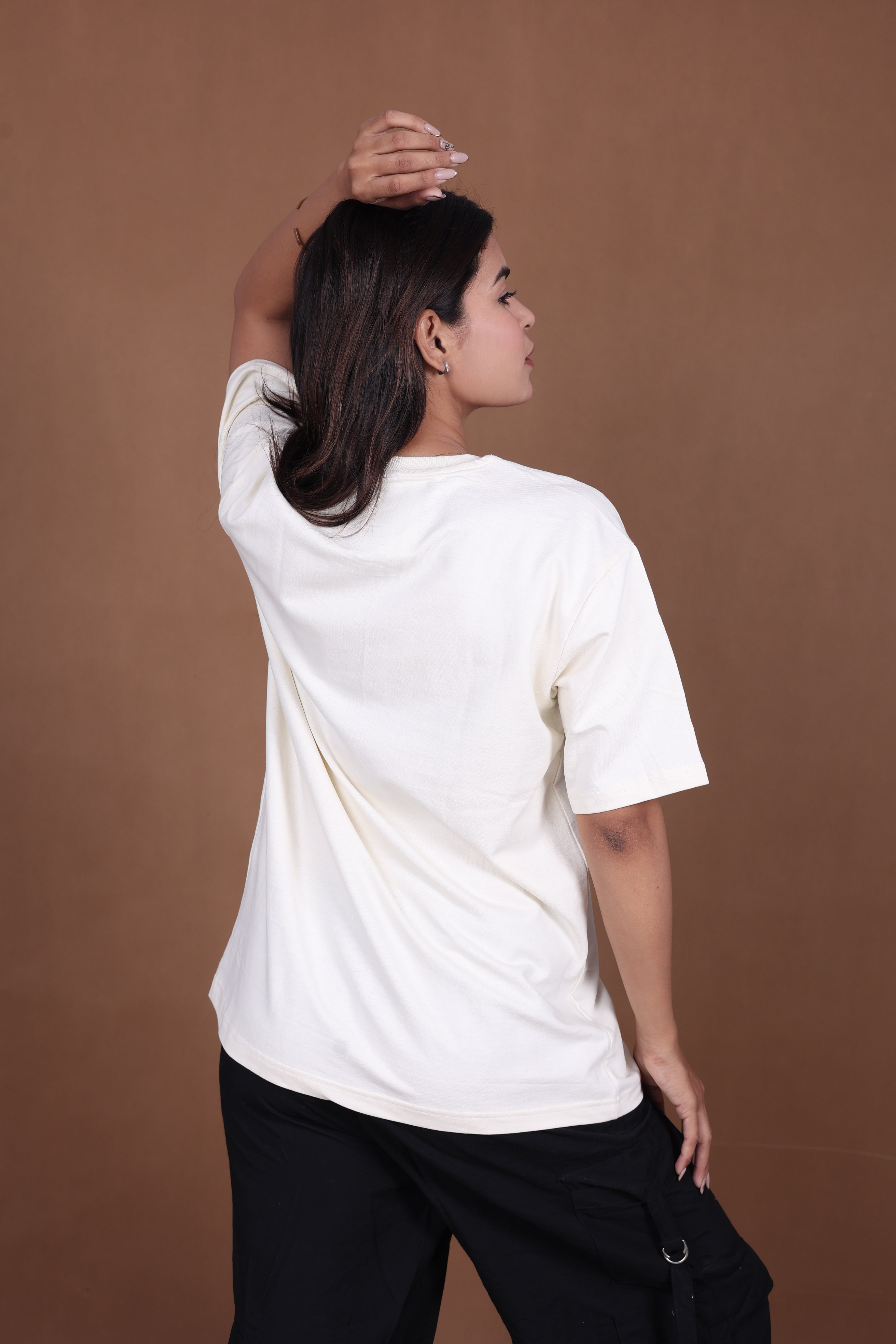 Embroiderd Oversized T-shirt | MYSTIC JUMBO Premium | Off-White T-Shirt