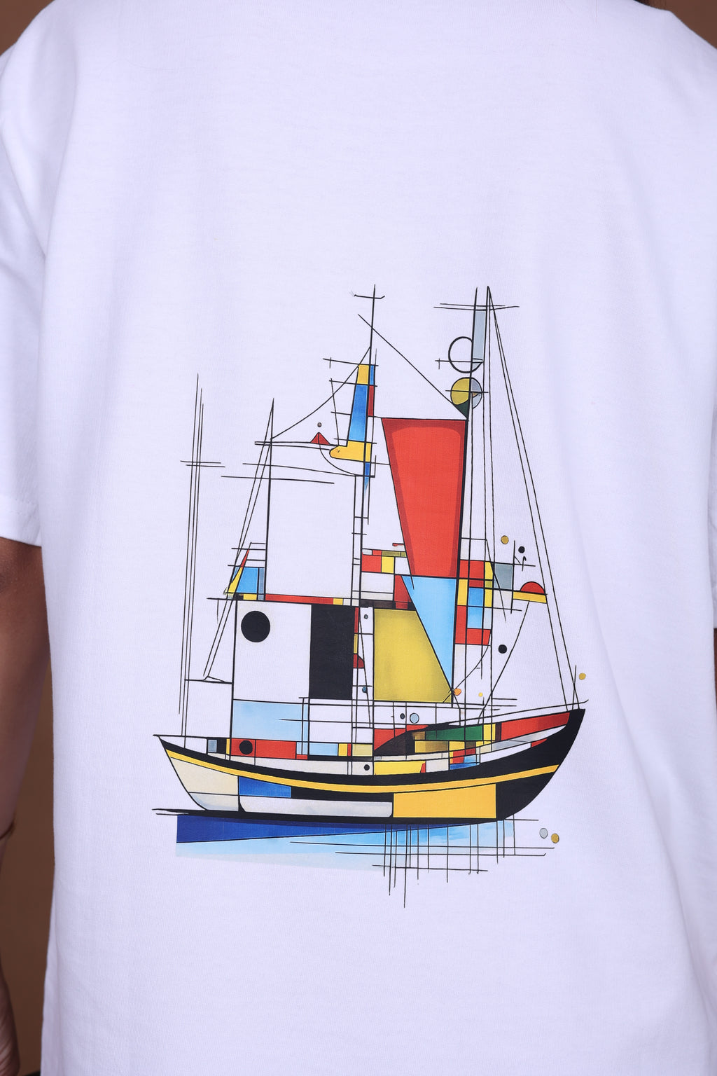 Printed Oversized T-shirt | Premium Abstract Ocean Vibes | White T-Shirt