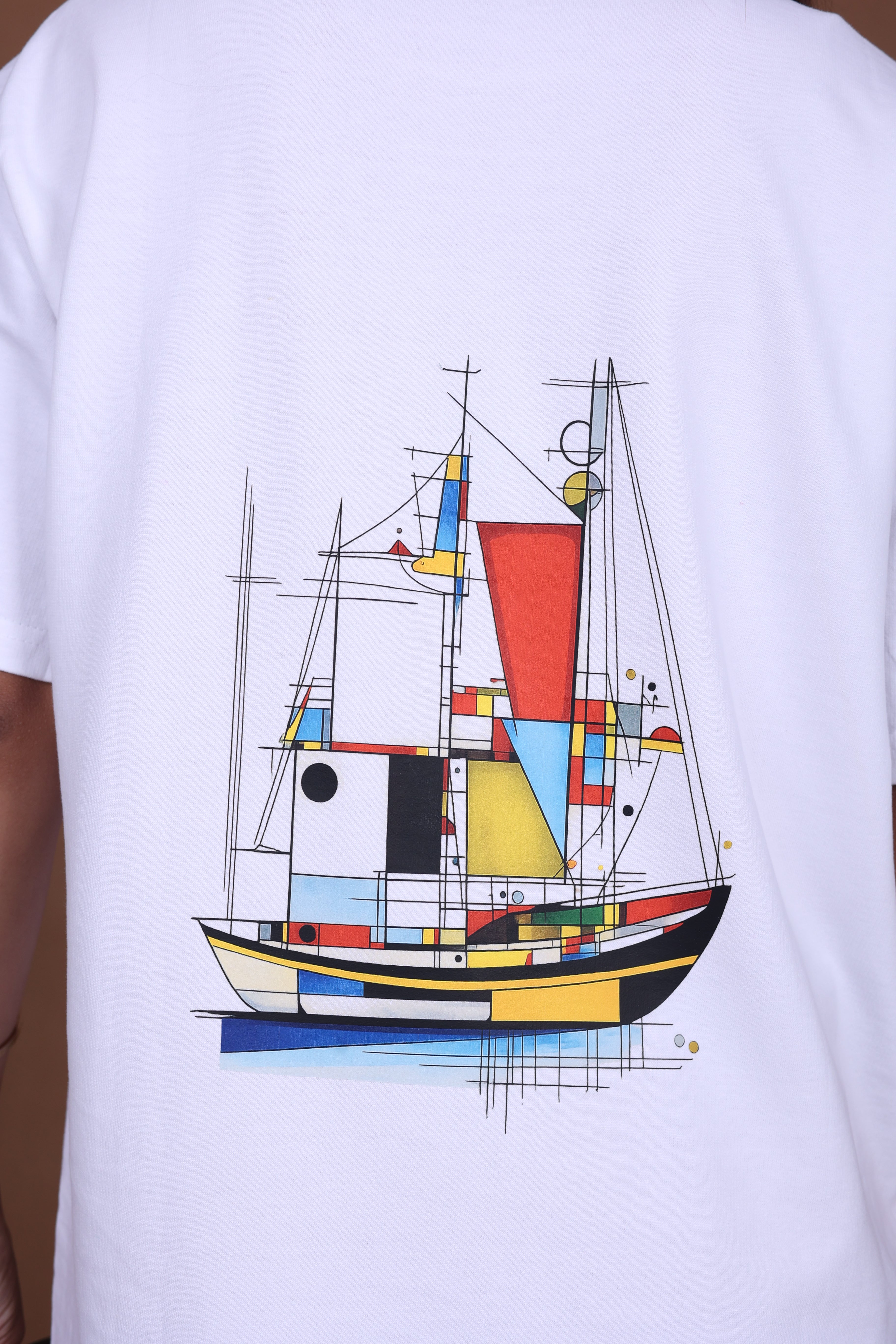 Printed Oversized T-shirt | Premium Abstract Ocean Vibes | White T-Shirt