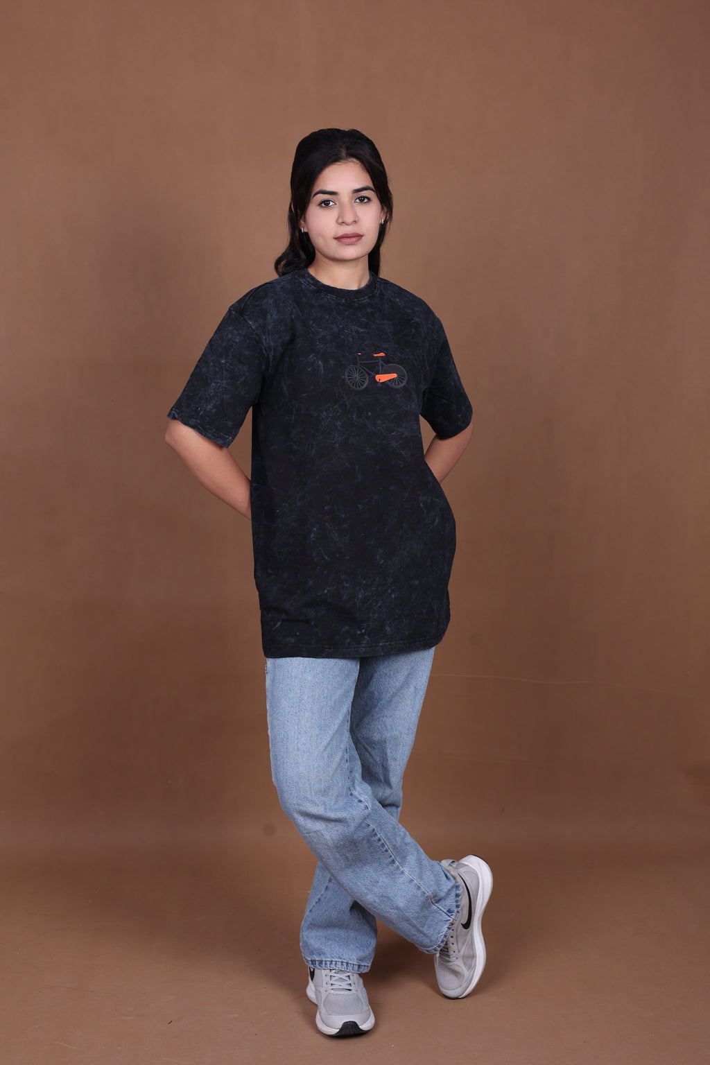 Printed Oversized T-shirt | Premium Japanese Street Art | Acid Wash Black T-Shirt