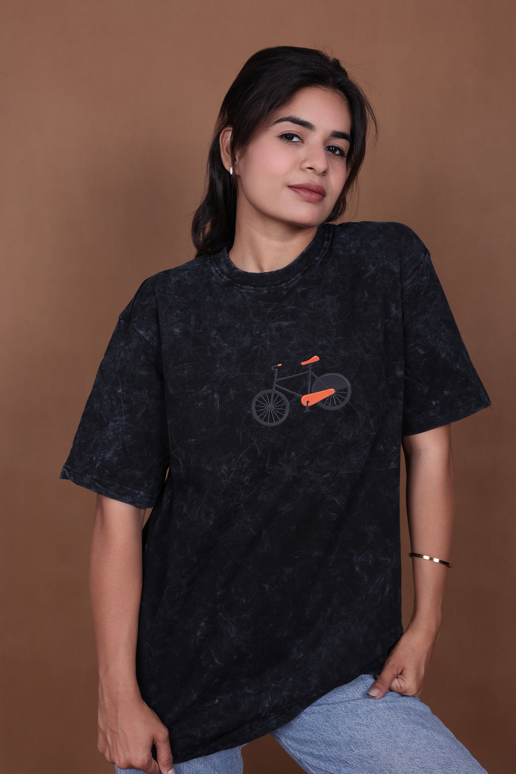 Printed Oversized T-shirt | Premium Japanese Street Art | Acid Wash Black T-Shirt