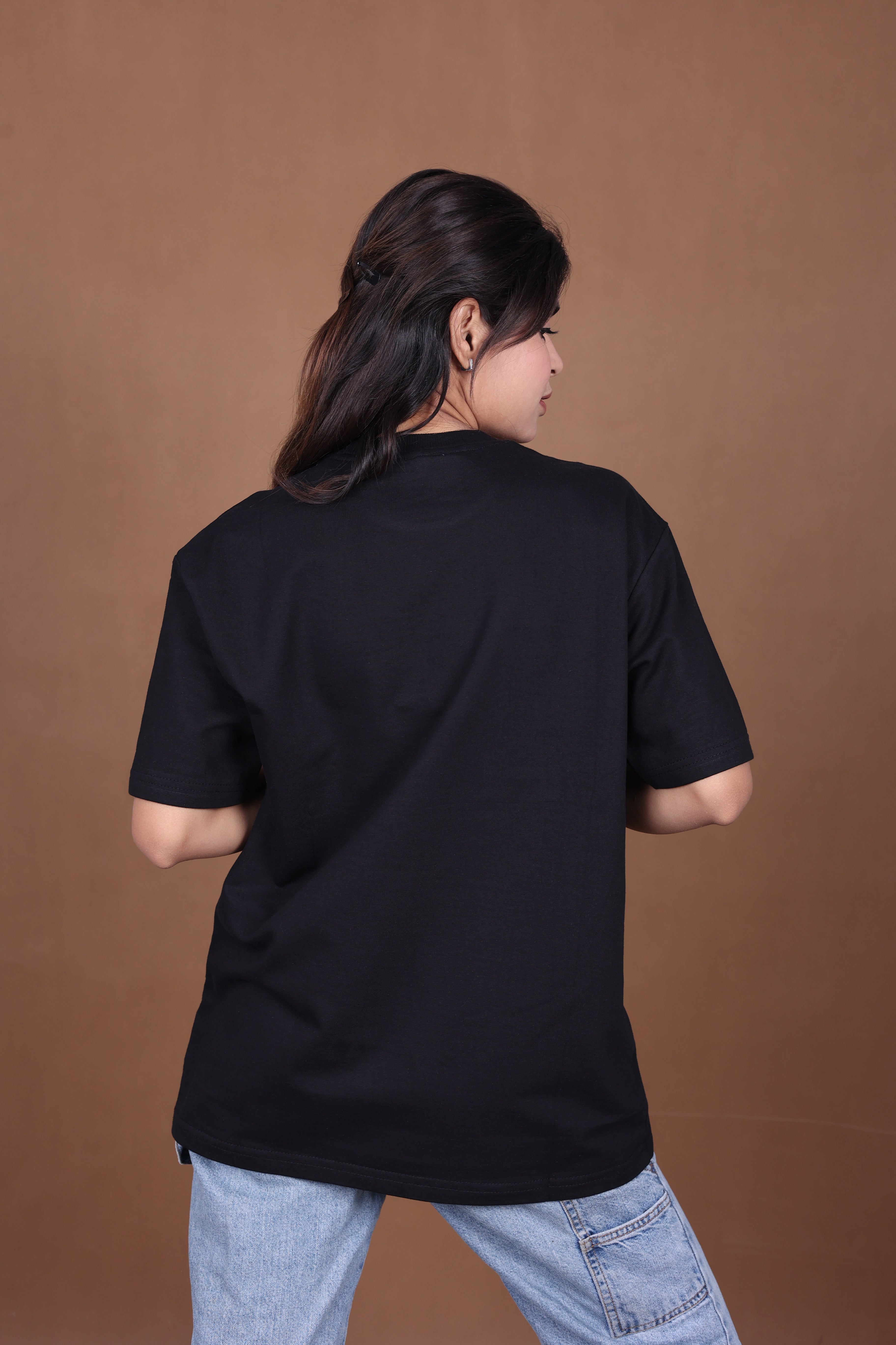 Printed Oversized T-shirt | Trendy Listen Dream Quote Graphic Streetwear | Black T-Shirt