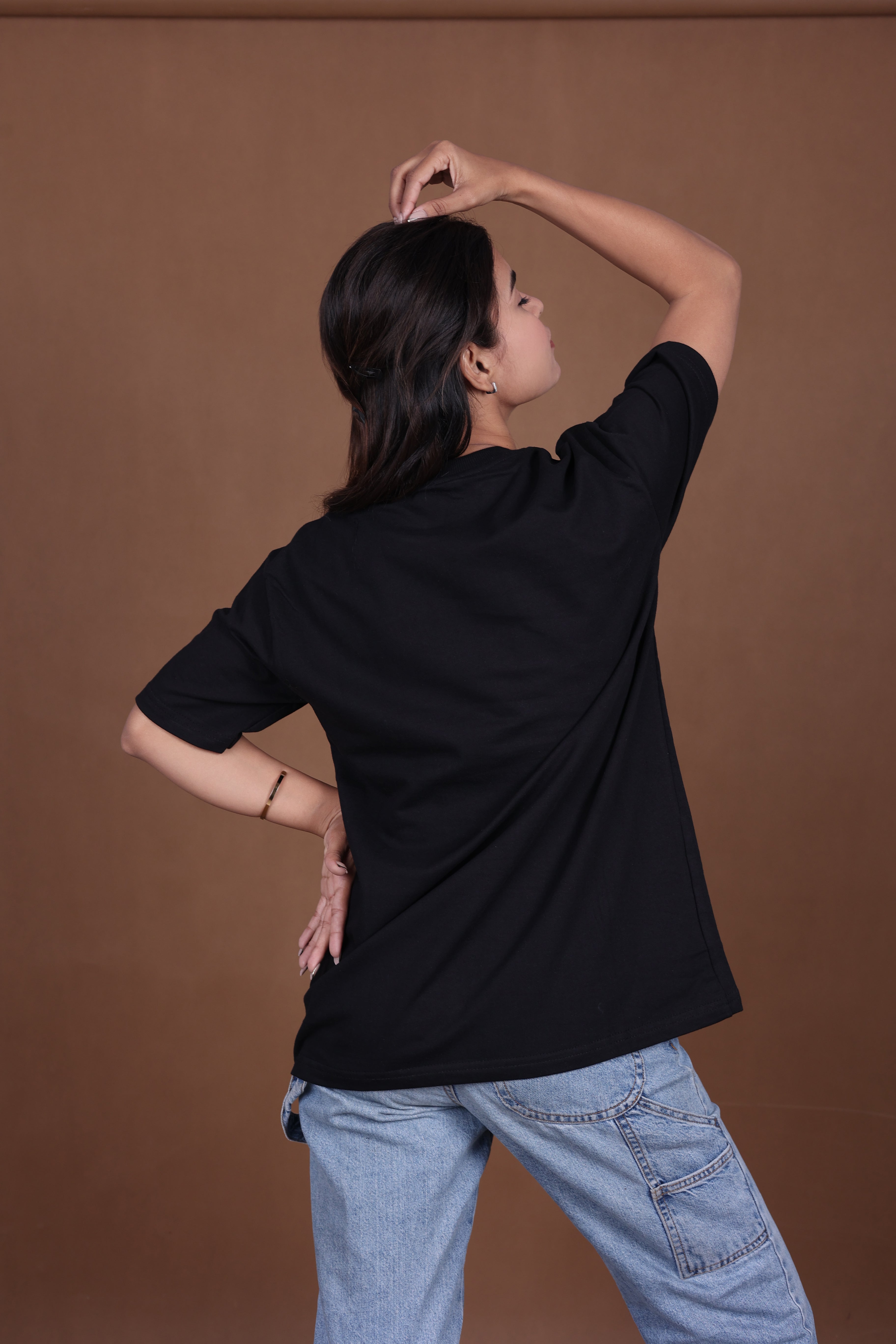 Printed Oversized T-shirt | Ride The Vibe Skate Graphic | Black T-Shirt