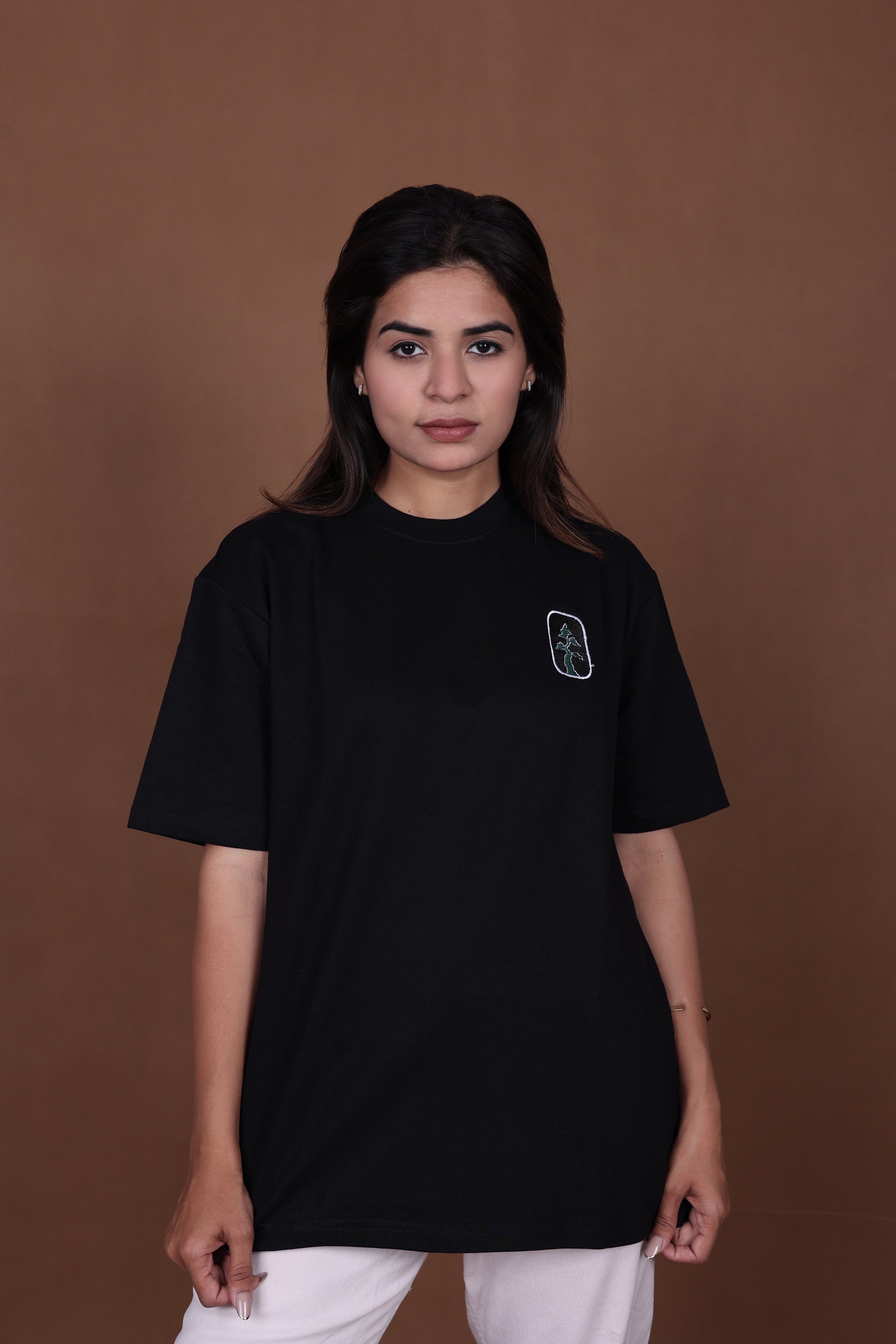 Printed Oversized T-shirt | Mandala Art Back Print Premium | Black T-Shirt