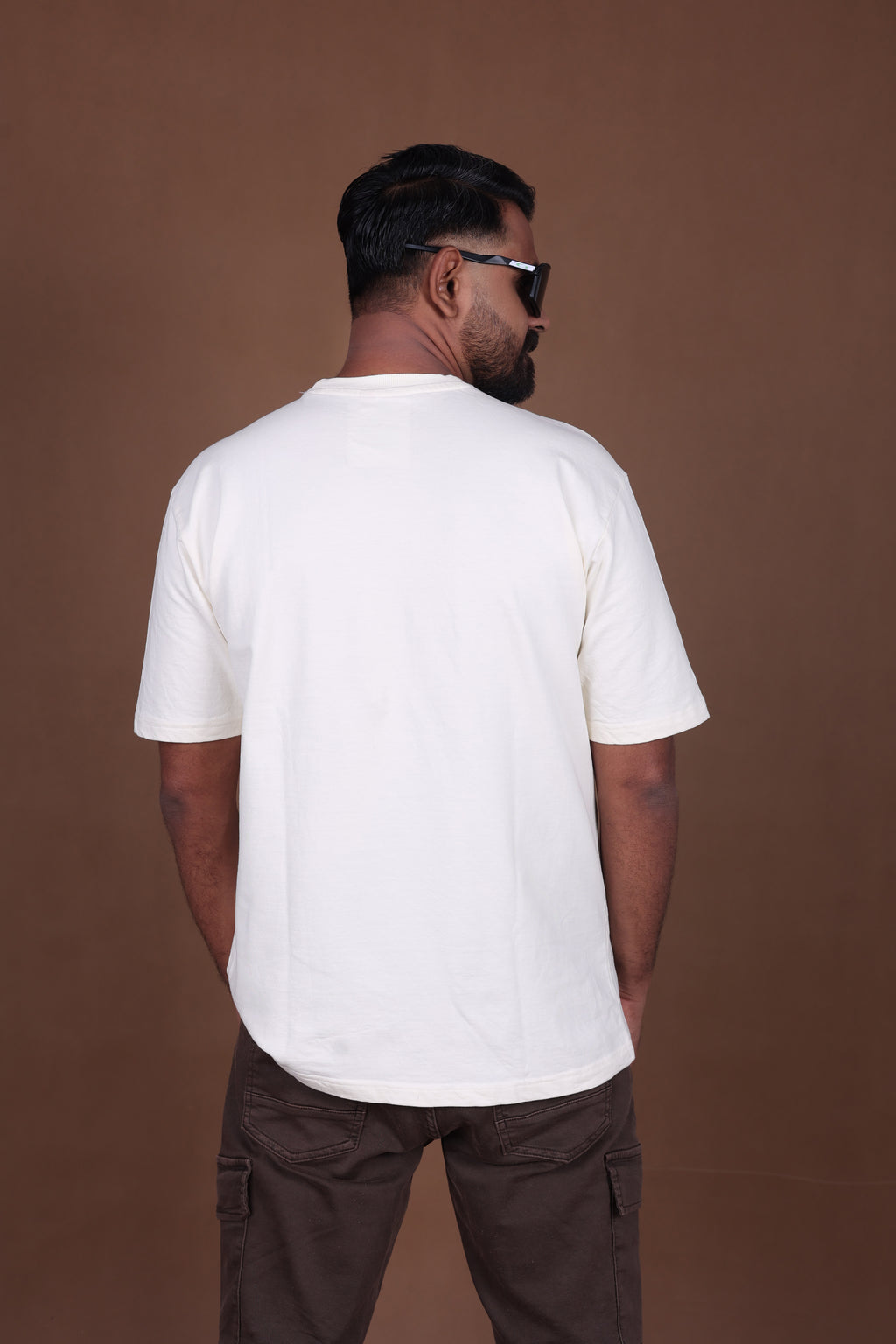 Embroiderd Oversized T-shirt | MYSTIC JUMBO Premium | Off-White T-Shirt