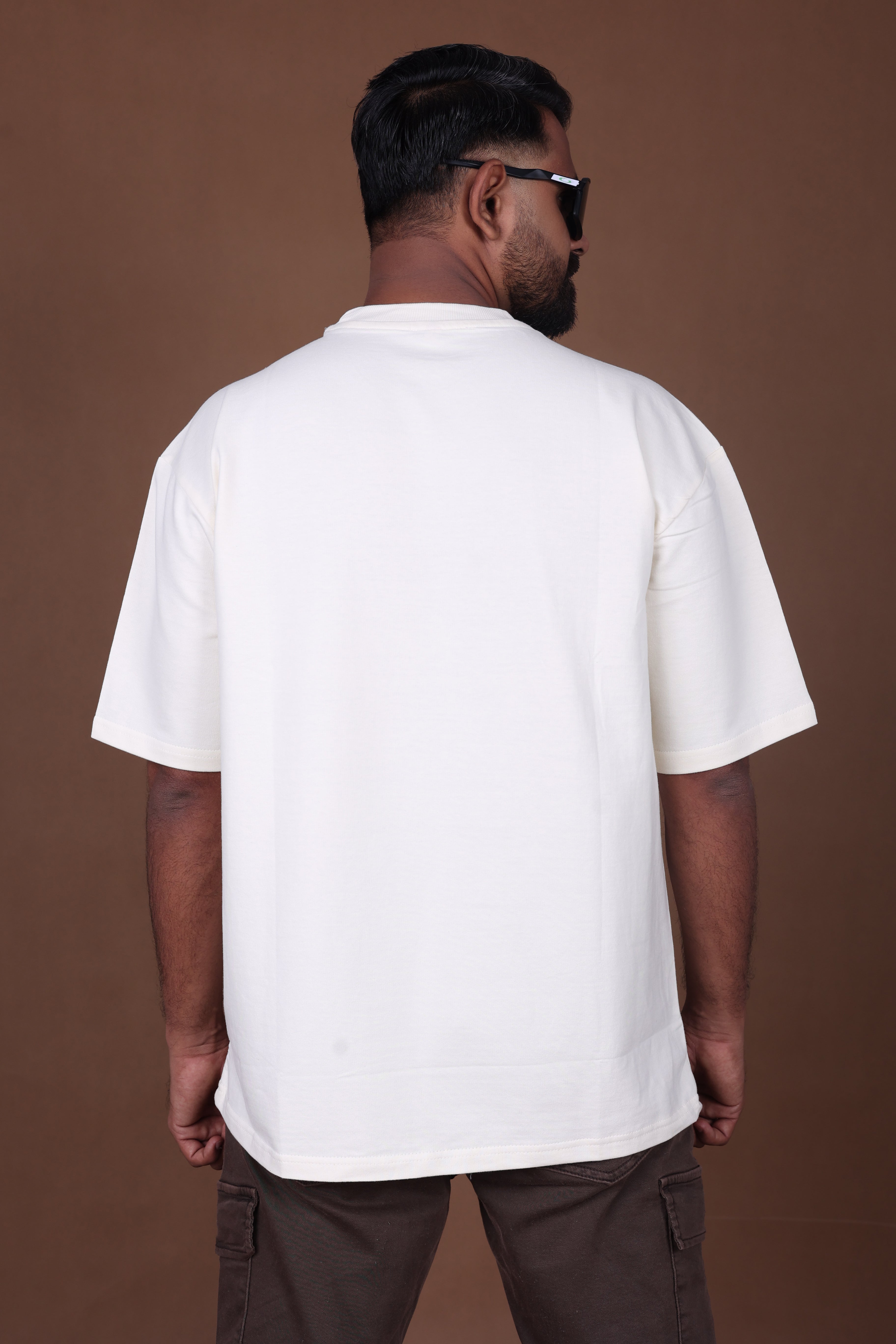 Printed Oversized T-shirt | Aesthetic Coffee Lover Print | Off-White T-Shirt