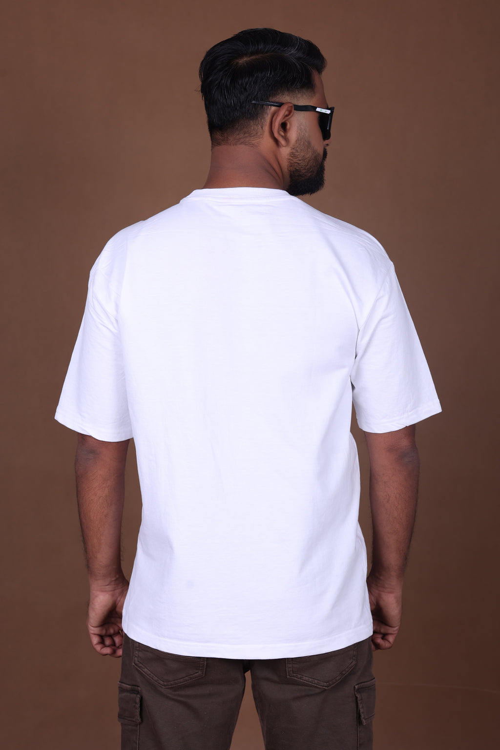 Embroidered Oversized T-shirt | Waves Design Premium | White T-Shirt
