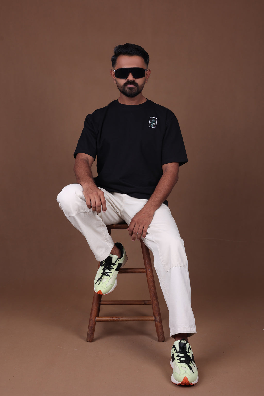 Printed Oversized T-shirt | Mandala Art Back Print Premium | Black T-Shirt