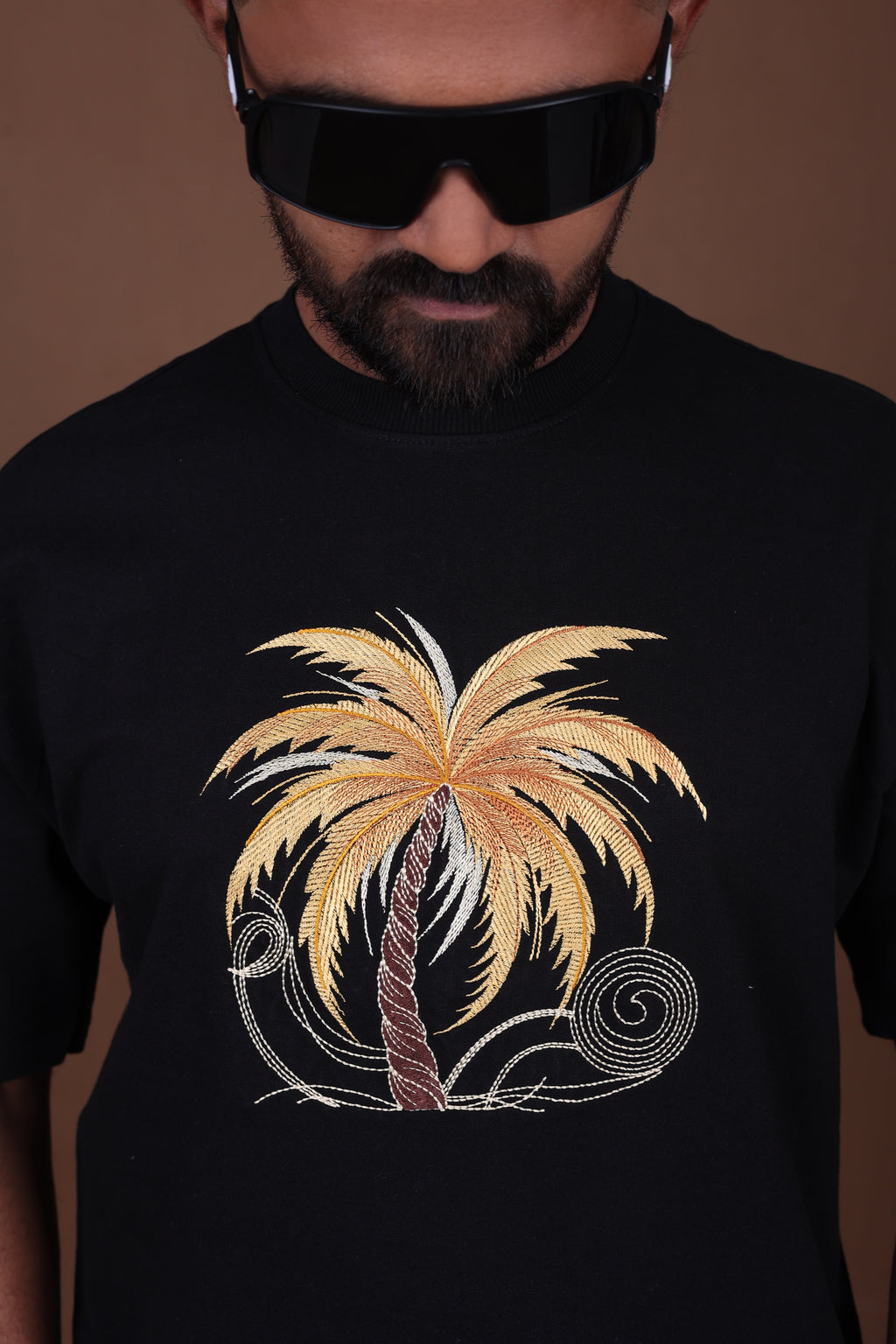 Embroiderd Oversized T-Shirt | SOUL PALM Premium | Black T-Shirt