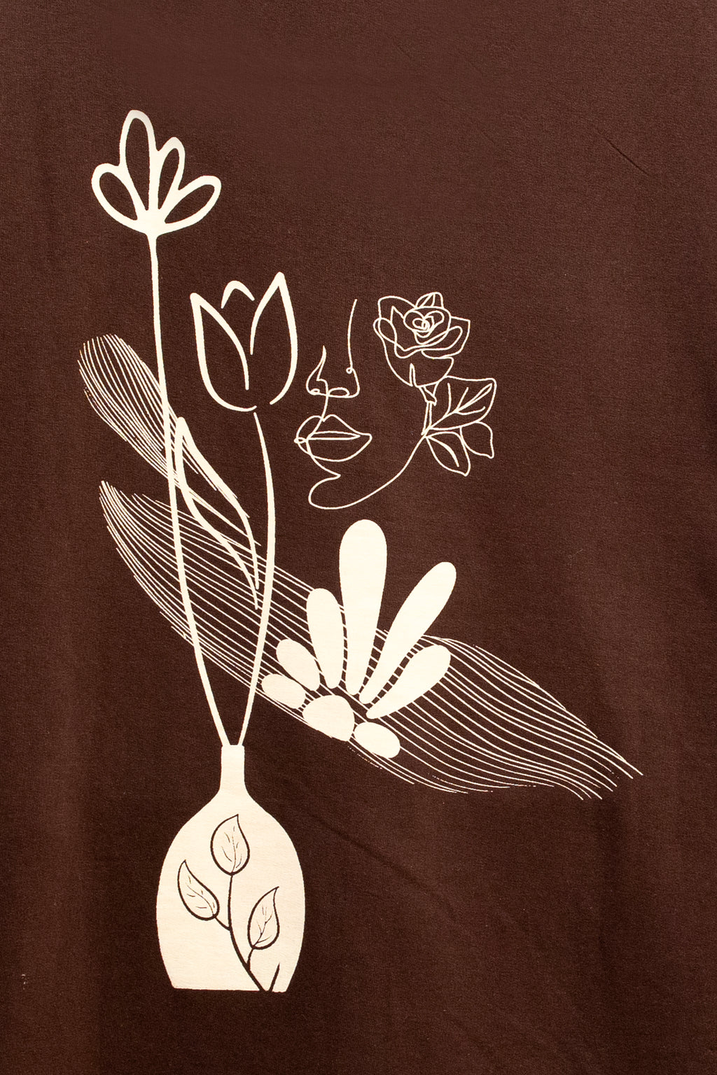 Printed Oversized T-shirt EARTHY LINE ART
