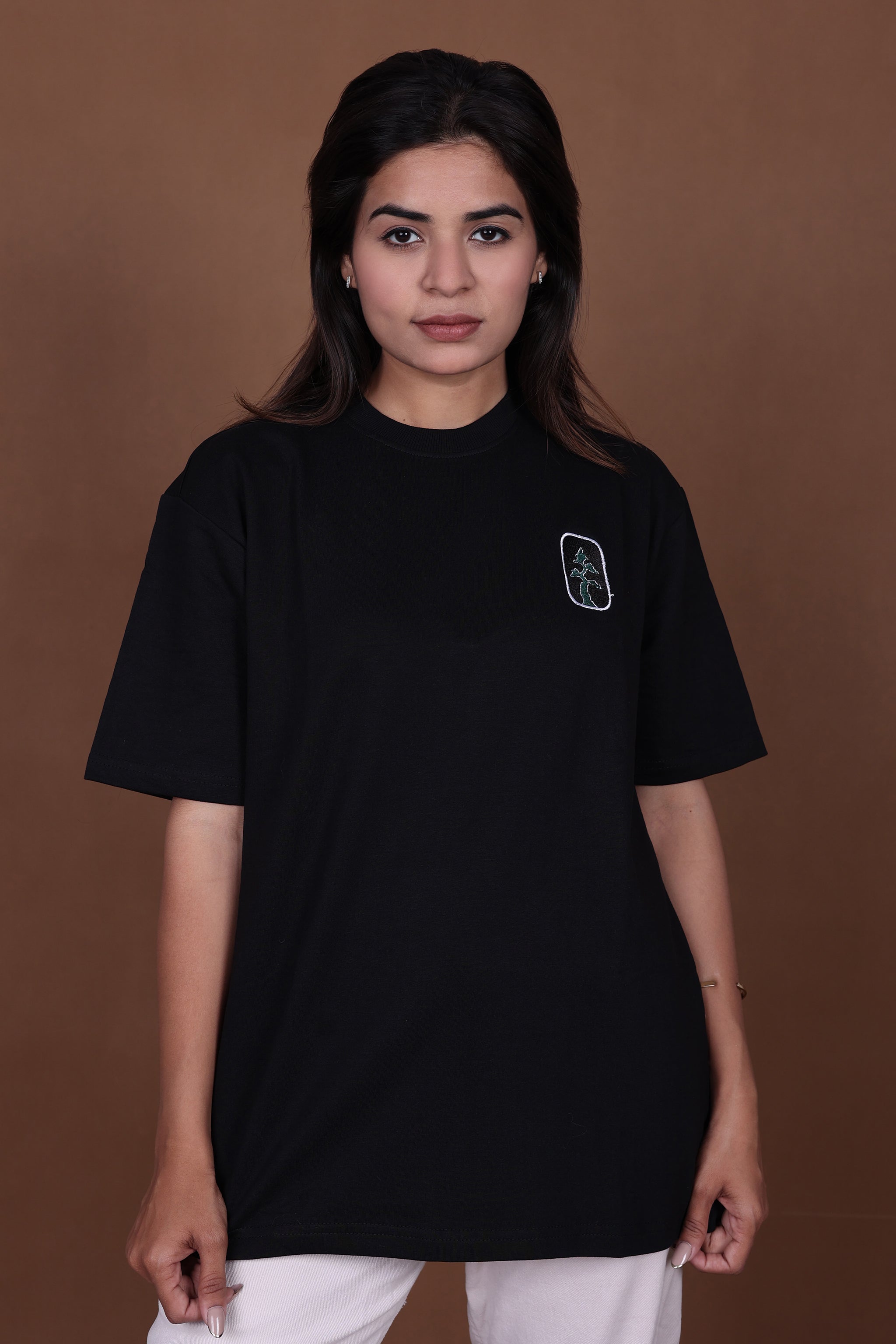 Printed Oversized T-shirt | Mandala Art Back Print Premium | Black T-Shirt