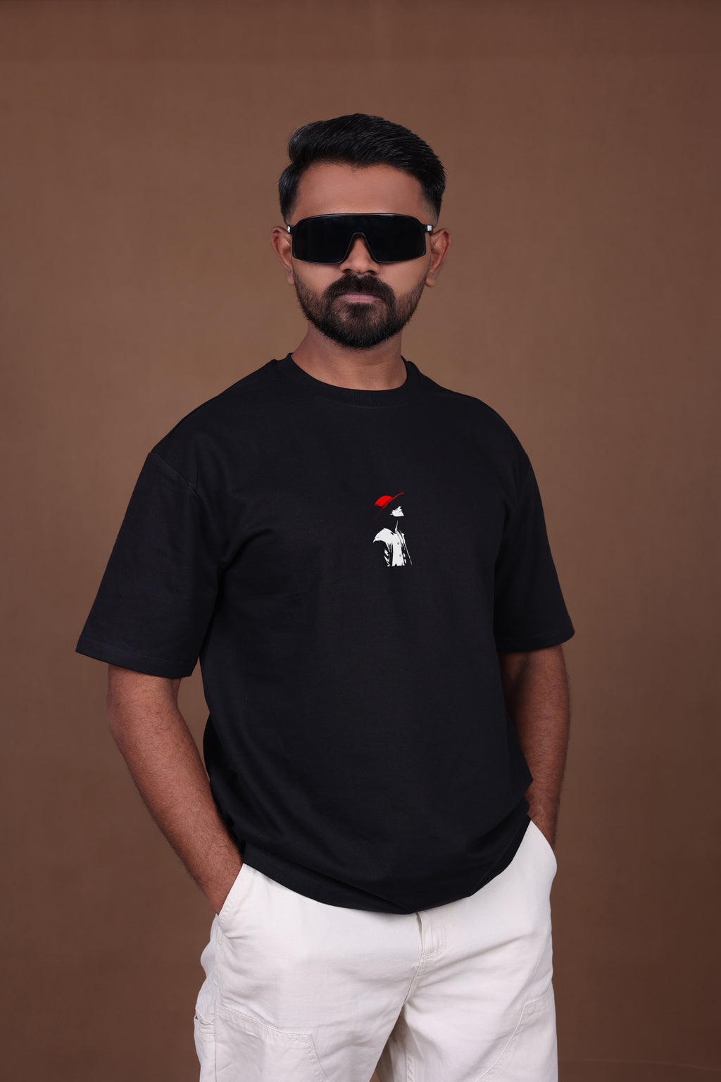 Printed Oversized T-shirt | Samurai Warrior “You Can Do It” Back Print | Black T-Shirt