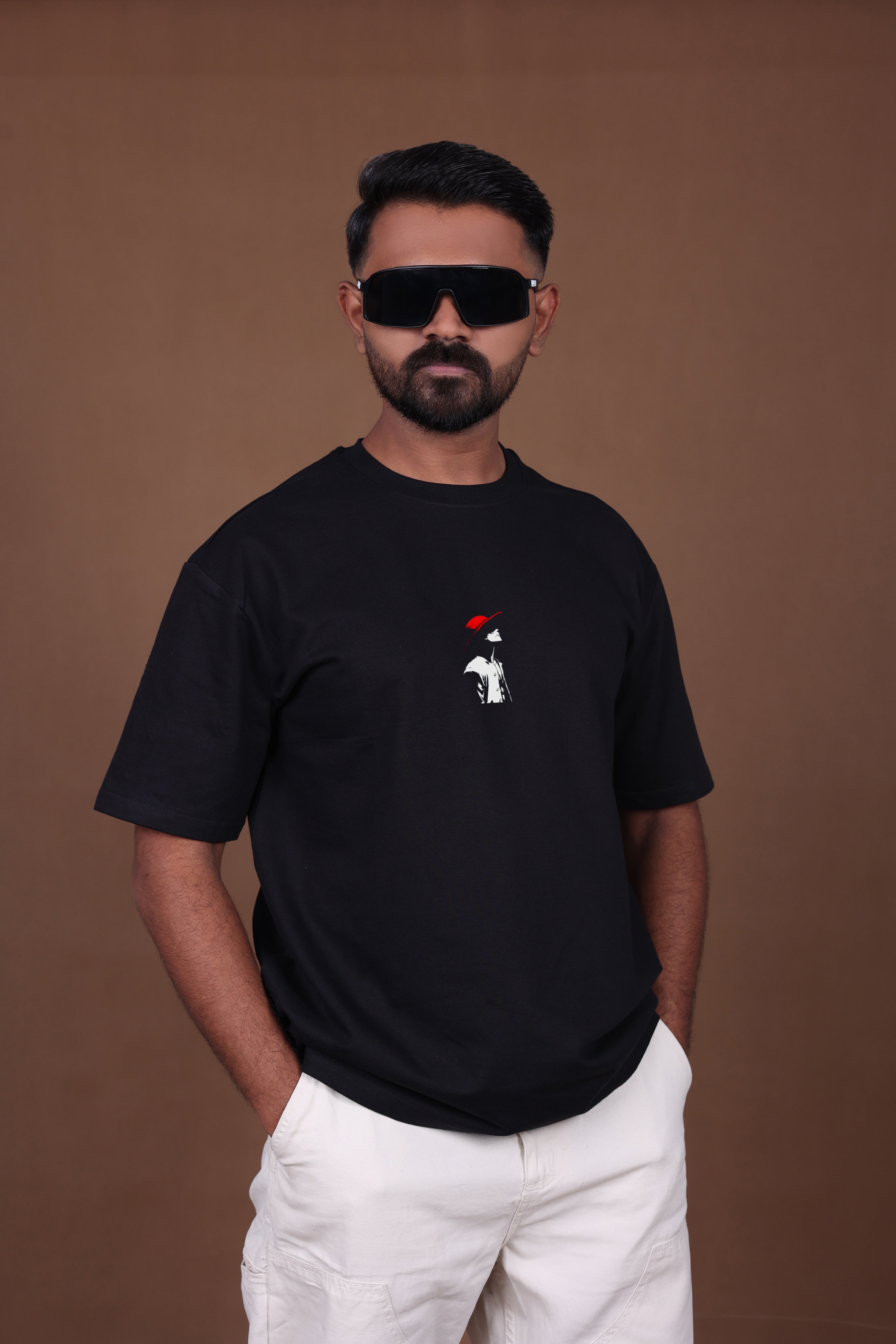 Printed Oversized T-shirt | Samurai Warrior “You Can Do It” Back Print | Black T-Shirt