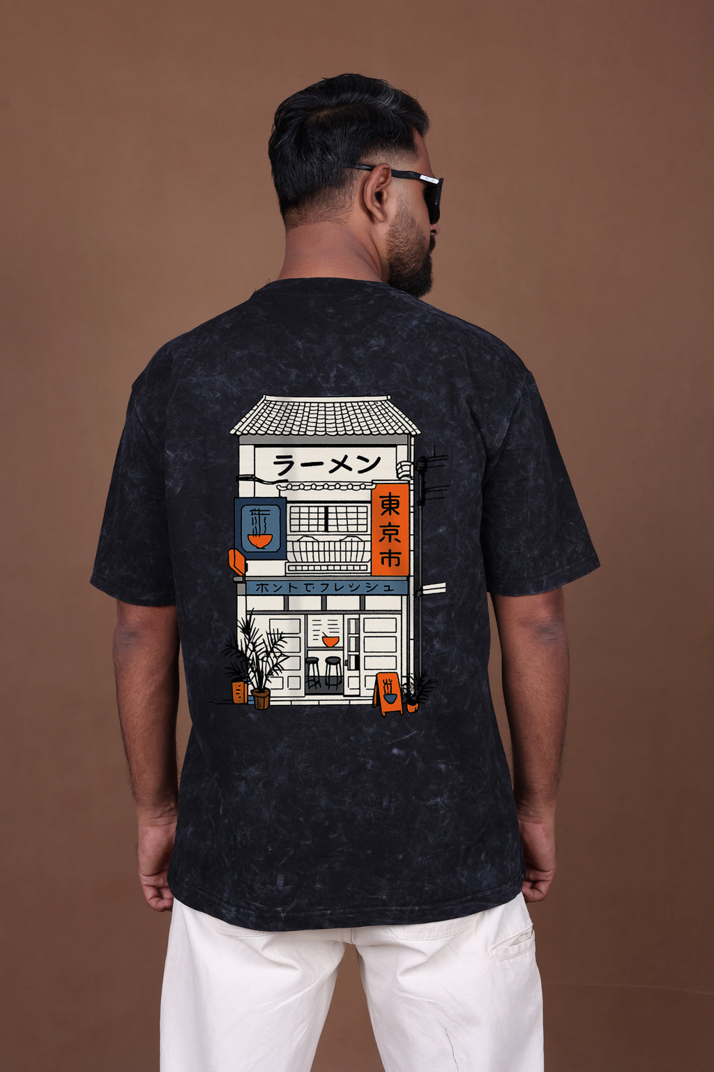 Printed Oversized T-shirt | Premium Japanese Street Art | Acid Wash Black T-Shirt