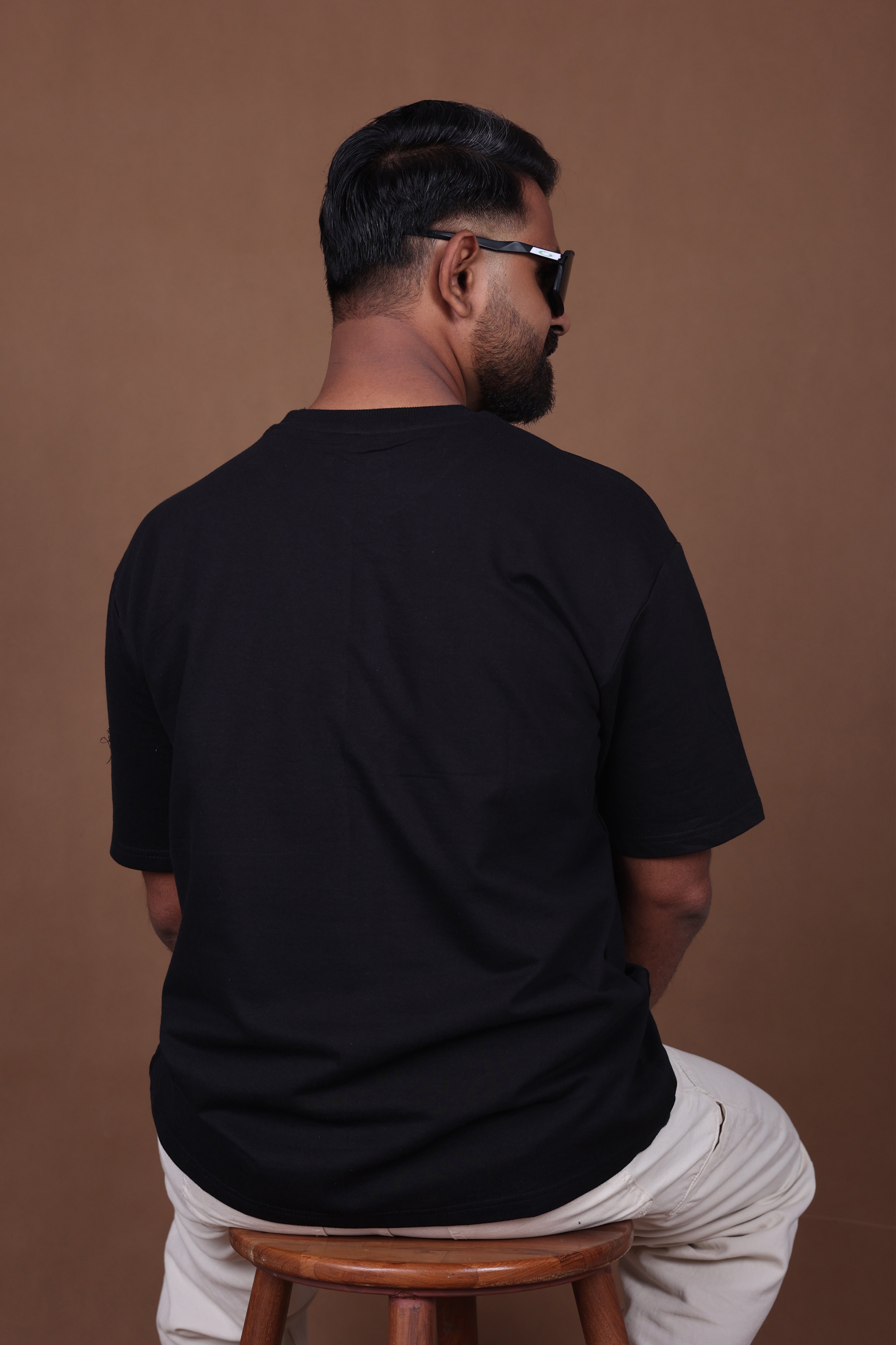 Printed Oversized T-shirt | Positive Energy Astronaut Graphic | Black T-Shirt